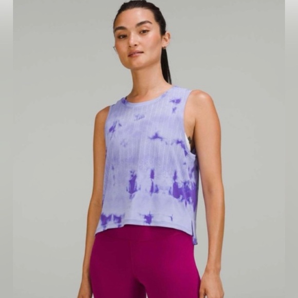 Lululemon Train to Be Tank Top in Rain Stripe Marble Dye Charged Indigo - Picture 1 of 2
